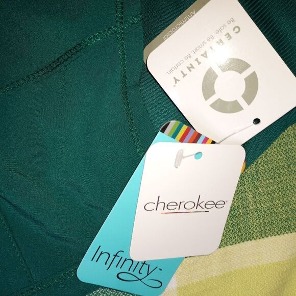 NWT Cherokee Infinity 2XL Green Tall Pockets Pine Green Women's Pants - Picture 11 of 13